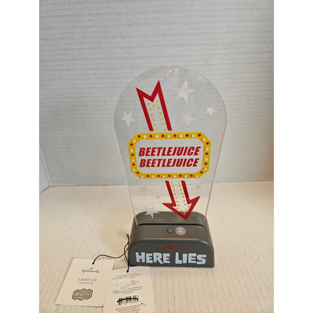 New Hallmark Beetlejuice Light up Tabletop Sign Marquee style Battery powered